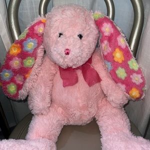Easter bunny 🐰 pink furry stuffed animal teddy bear bunny rabbit flower power